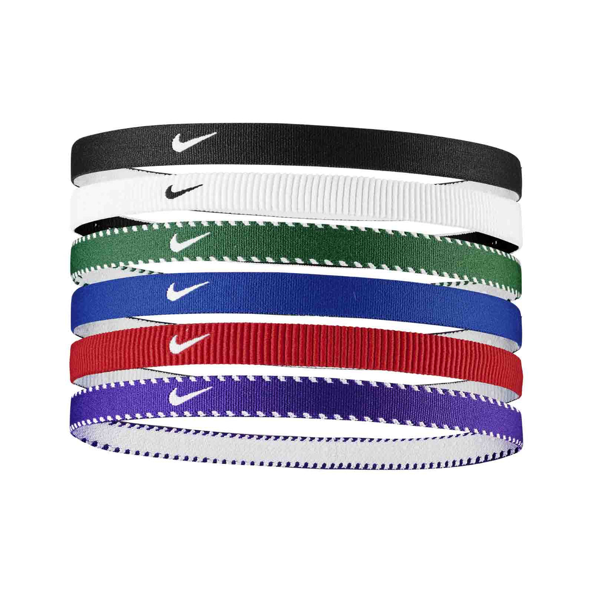 Nike Flex Classic Headbands 6pk - Royal Blue/Red/White