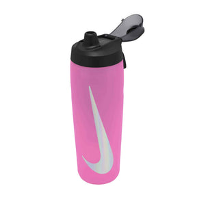 Nike Refuel Water Bottle Locking Lid - 24oz - Pink/Black/Iridescent Silver