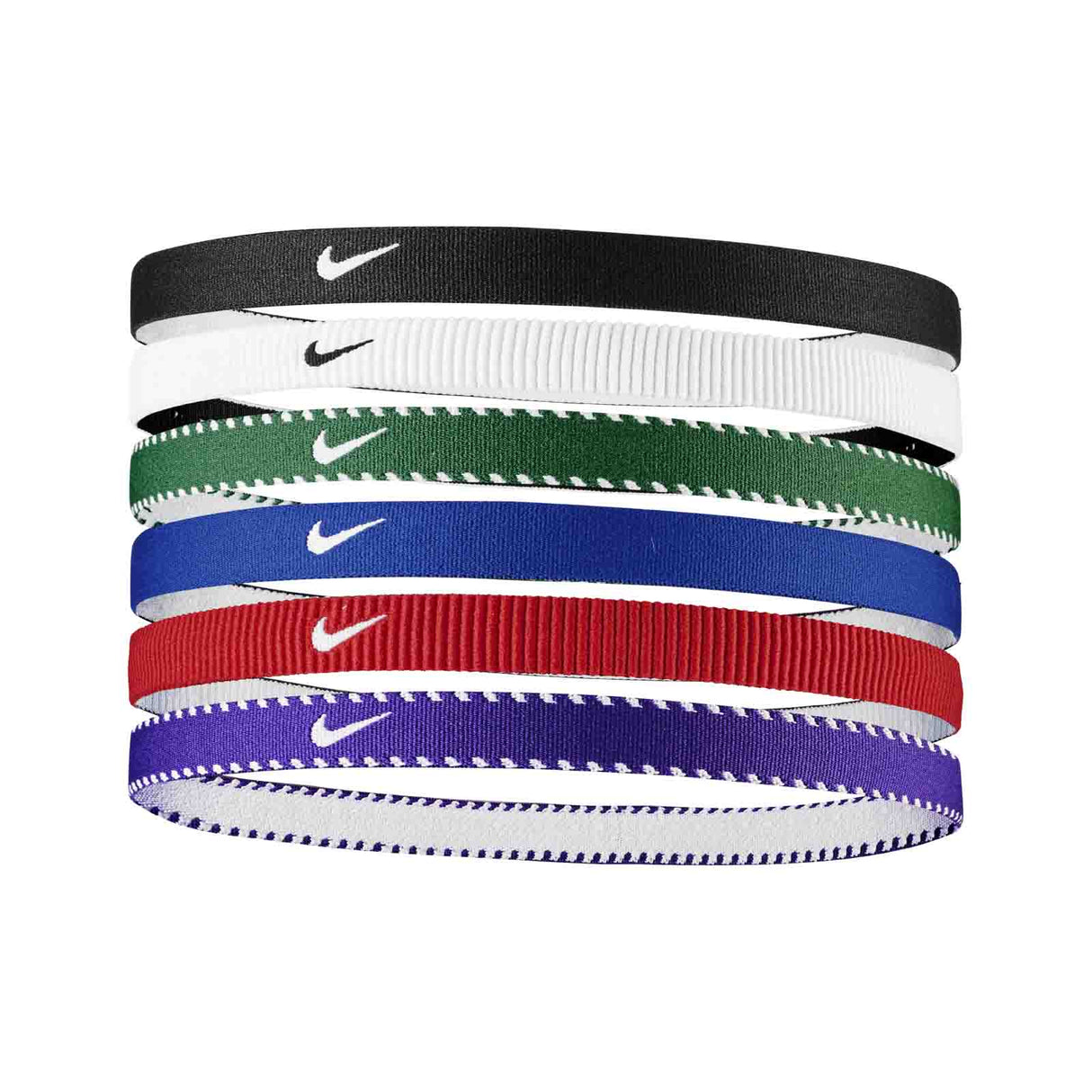 Nike Flex Classic Headbands 6pk - Royal Blue/Red/White