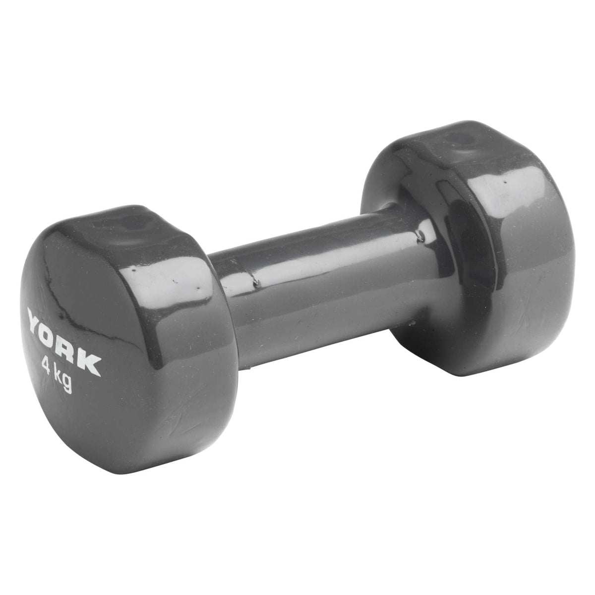 York Vinyl Dipped Dumbbell - 4kg - Grey
