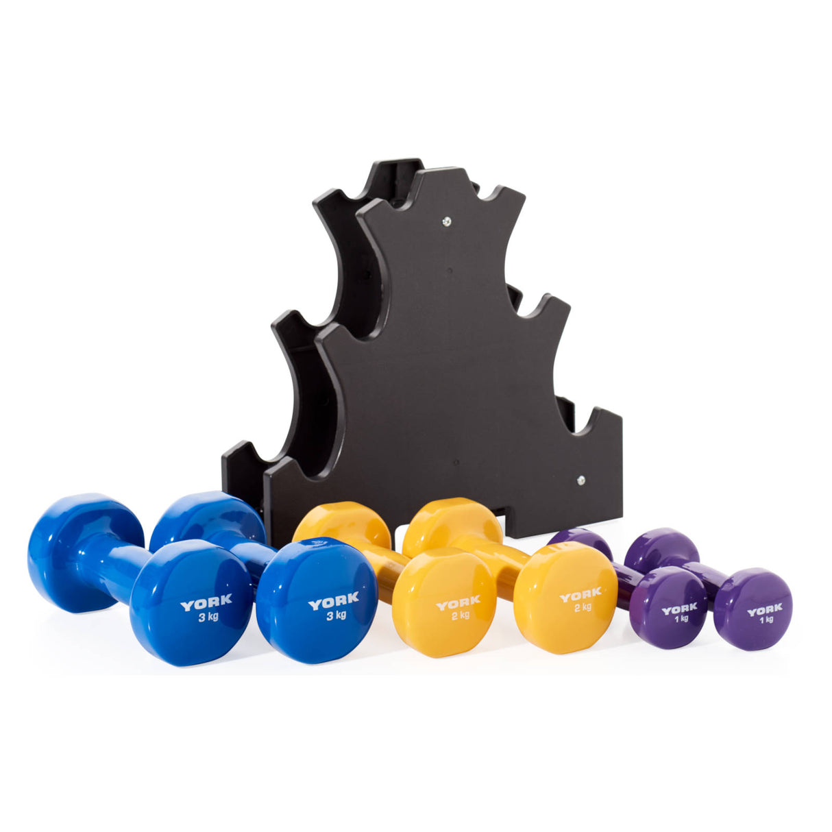 York 12kg Vinyl Dipped Dumbbell Set